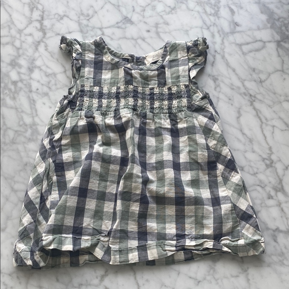 Pehr Plaid Ruffle Sleeve Dress